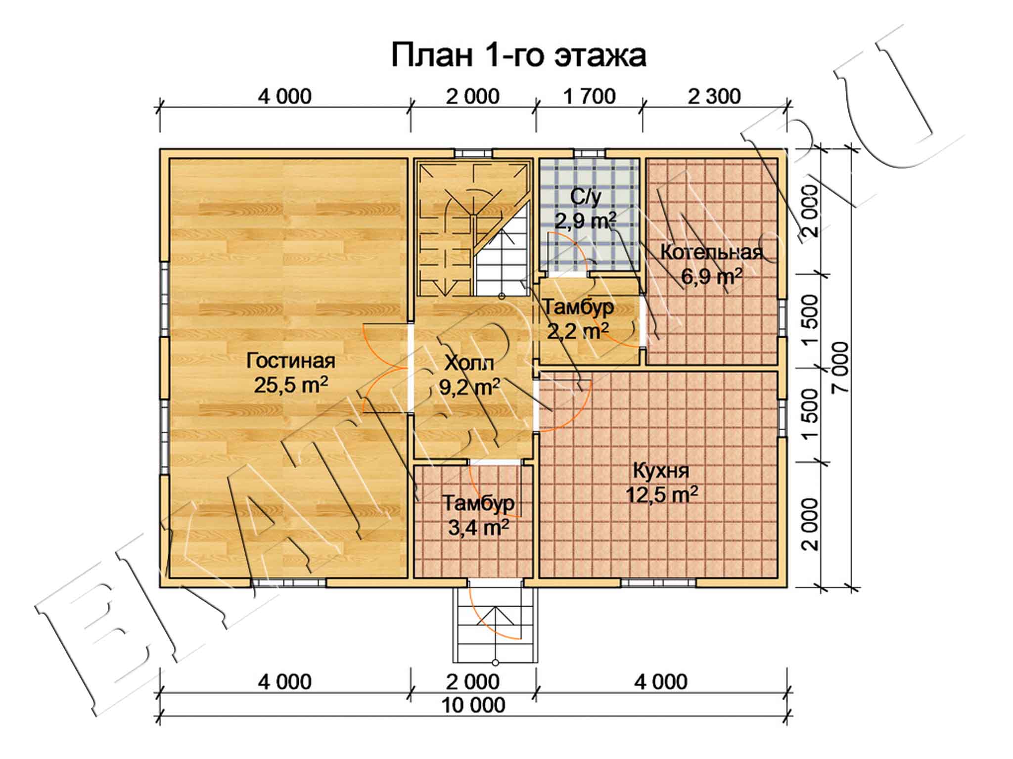 Н-48. Дом из бруса, 121 кв.м. (7х10), 2 этажа | Проект дома в Нижнем Тагиле  за 1 529 000 р. - Екатерем